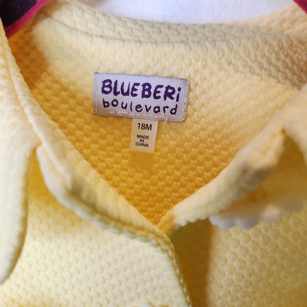 Blueberi Boulevard Baby Girls Yellow Textured Bow Easter Jacket Coat 18M‎